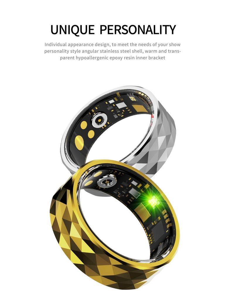 R12 Умное водонепроницаемое кольцо: Измеряет артериальное давление, кислород, сон, пульс, шаги и имеет мультиспортивные режимы