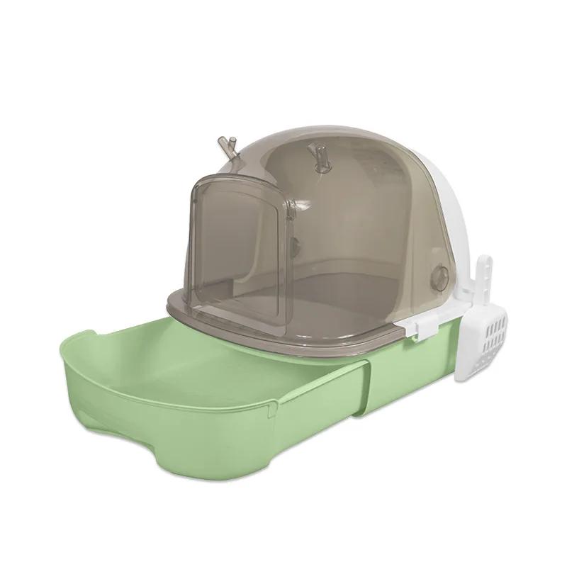 Большой кошачий туалет, полностью закрытый туалет для кошек, удобный ящик, песочница для кошек, прозрачная видимая клетка для кошек