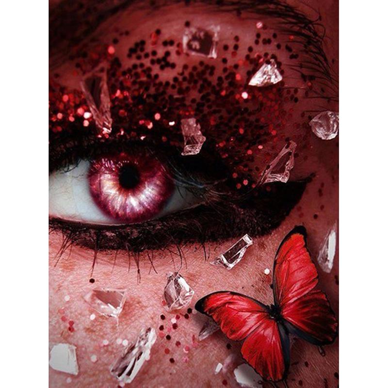 Глаз бабочка DIY 5D алмазная живопись полный круглый смолы мультфильм Алмазная вышивка крестиком стразы мозаика домашний декор