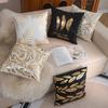 Hot Gold Pillow Case Short Plush Gold Leaf Sofa Cushion Cover Home Living Room Pillow Cover