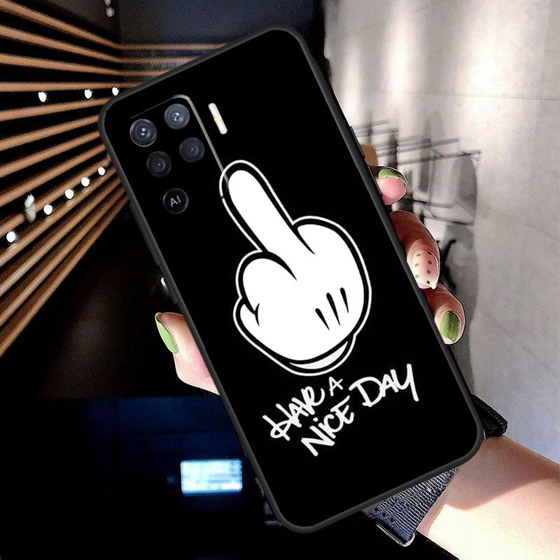 Чехол "Средний палец" для Oppo A74 A54 A94 A80 A60 A40 A18 A38 A58 A78 A98 A96 A76 A16 A15 A17 A57 A77 A5 Pro