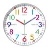 Colorful Kids Teaching Wall Clock Quiet Battery Operated Telling Time Learning Clock for Bedrooms Playrooms Classrooms