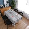 Waterproof Cotton Tablecloth With Tassel Trim Modern Minimalist Rectangle Dining Table Cover Home Cafe Market