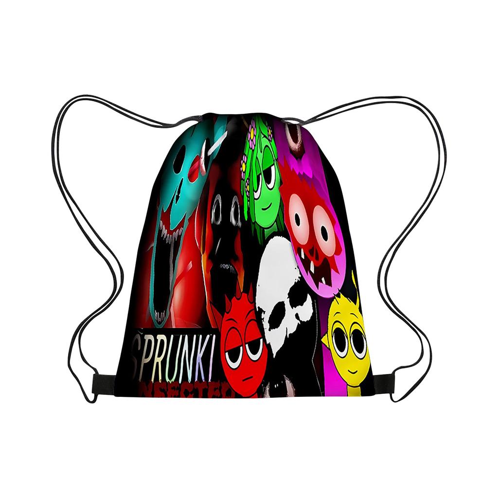 Box Sprunki Drawstring Bag Портативный Большой Вместительный Рюкзак Drawstring Водонепроницаемый
