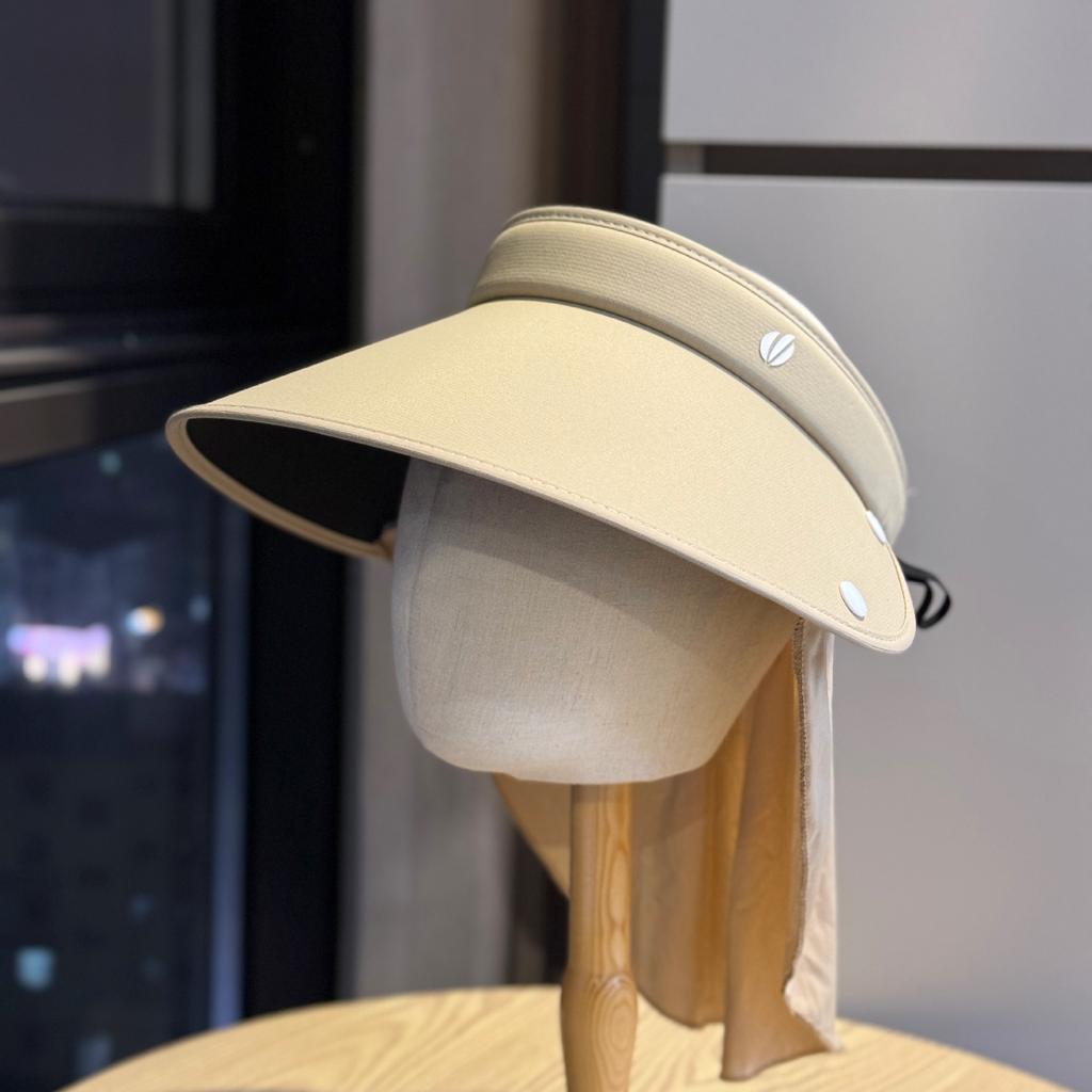 Korean-style full-face sun protection hat for women, summer UV protection, enlarged brim, open-top sun hat, wrap-around sunshade hat