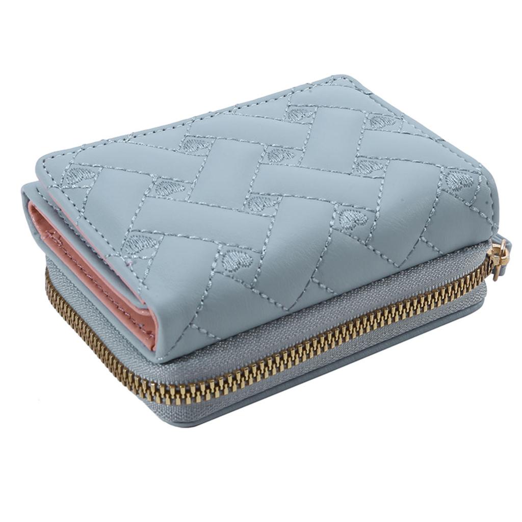 Women's Short Embroidered Love Zero Wallet Zipper Buckle Large Capacity Card Bag Versatile Fashion Simple