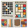 Bauhaus Geometric Figure Lines Rainbow Abstract Wall Art Posters Prints Canvas Painting Hotel Bar Pictures For Living Room Decor