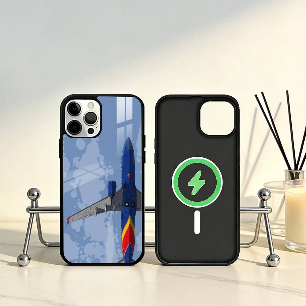 Aircraft Art Phone Case For iPhone17,16,15,14,13,12,11 Plus,Pro Max Magnetic For Magsafe Wireless Charging