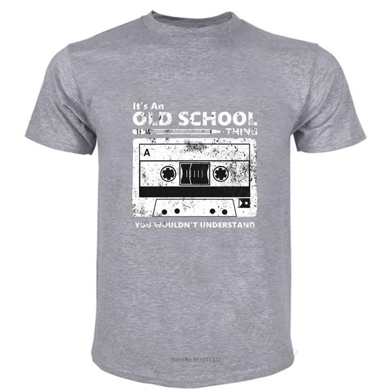 Cotton Tshirt for Boys Fashion Brand T Shirt Mens Loose Cassette Tape Pencil Boombox Headphones Mixtape Old School Dj Deejay Tee