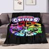 Colorful Smiling Critters Wheel Design Patterned flannel blanket perfect for the bedroom living room, sofa, or a little nap