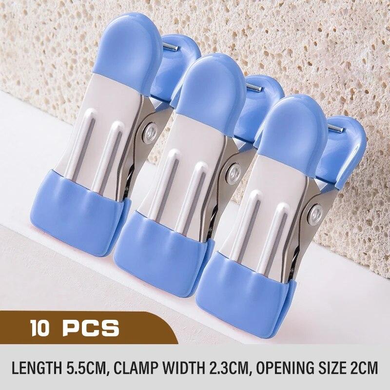 10 шт. Прищепки из нержавеющей стали с крючками-вешалками без следов, прищепки для одежды, зажимы для подвешивания носков, держатель для простыни для дома, шкафа