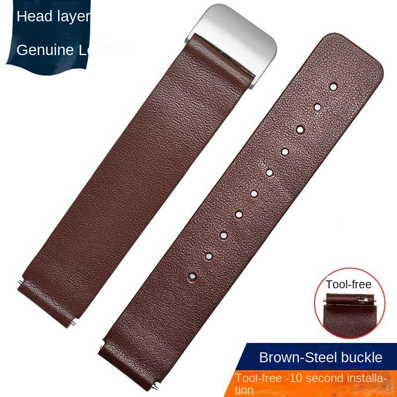 For Huawei B3 B6 B7 Bracelet Leather strap b5 mocha brown sports intelligent business version foldable buckle watch chain 16mm
