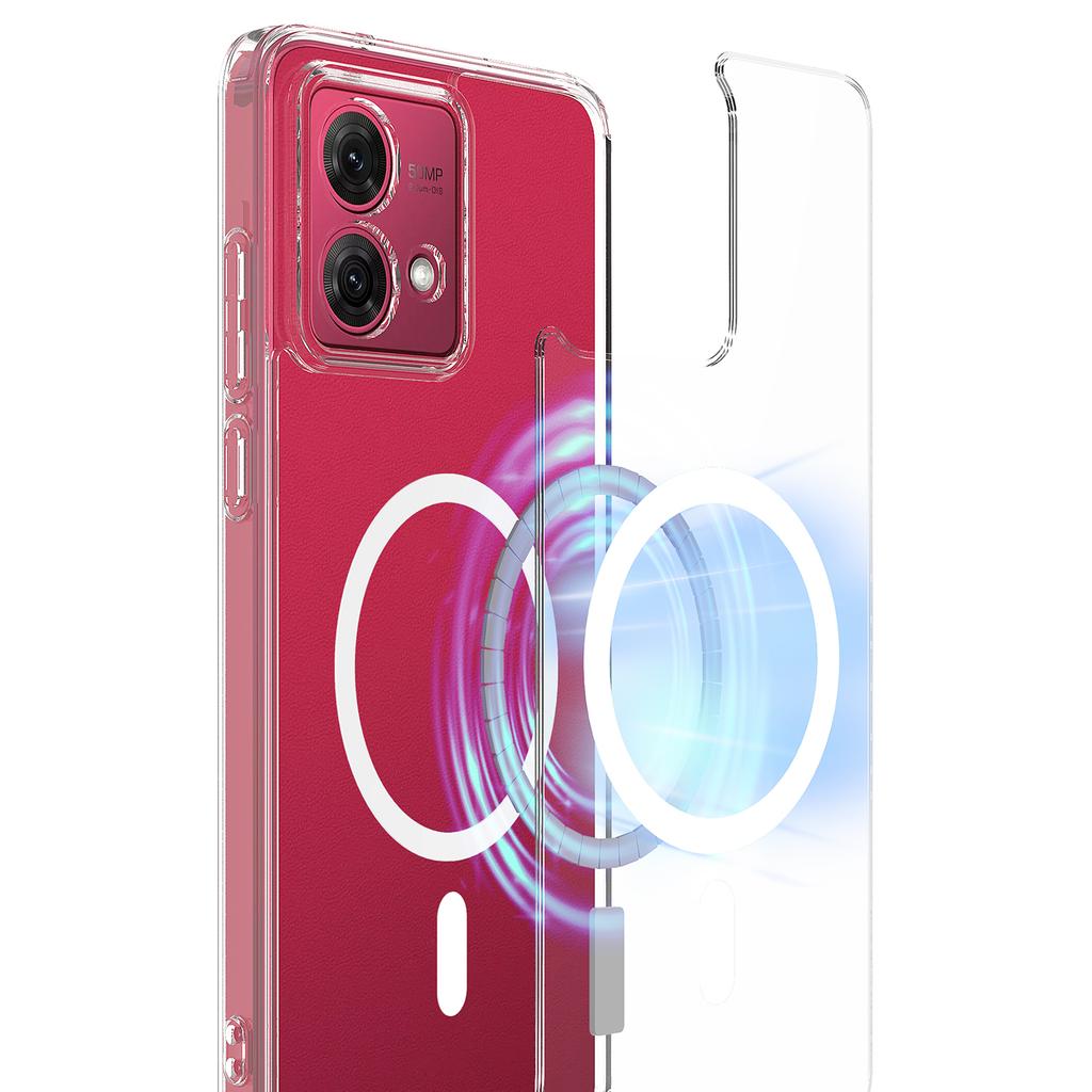 For Motorola Edge 40 Neo 5G Clear Phone Case Compatible with MagSafe TPU+Acrylic Back Cover