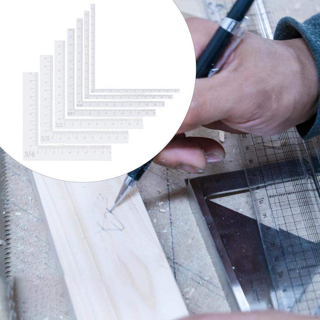 7 предметов позиционирования угловых инструментов для рукоделия прозрачные градуированные точные 90