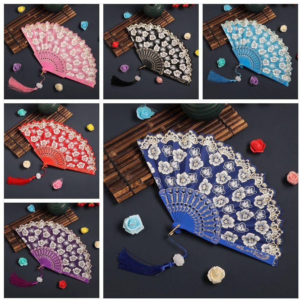 Реквизит для танцевальных выступлений, ручной веер, танцевальный веер в китайском стиле, элегантный антикварный складной веер