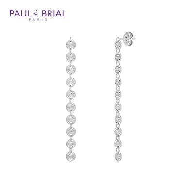 PAULBRIAL [СЕРЕБРО] PWSE0047 (РГ) Серьги с круглым бриллиантом