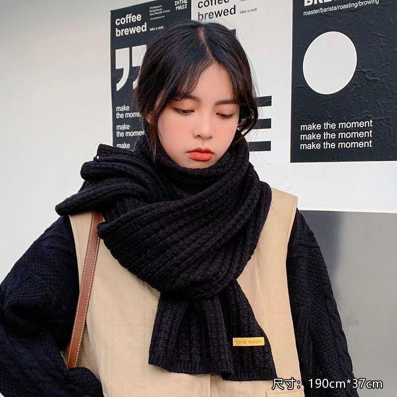 2024 универсальный вязаный красный шерстяной шарф женский зимний элитный новогодний подарок парный шарф