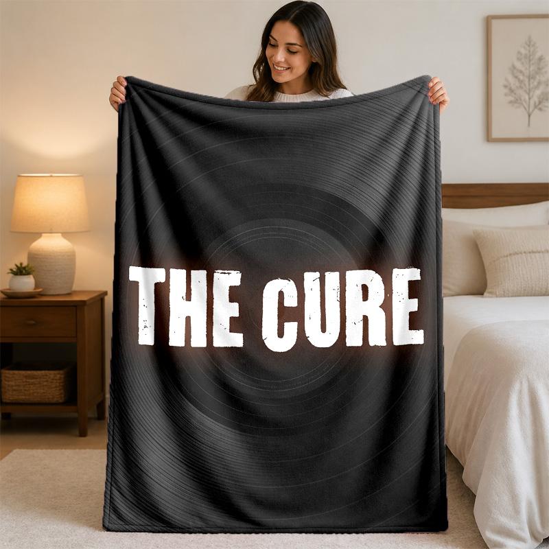The Cure Print Flannel Blanket Cozy Lightweight Plush Throw Blanket For Bed Sofa Household Use