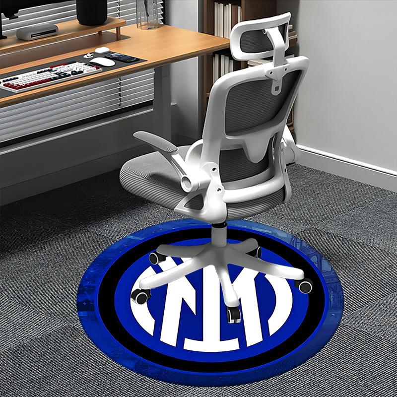 Inter Milan,Football Club Logo Chair mat Round Rug Office carpet, Machine Washable, Non slip, Suitable for Living Rooms, Bedrooms