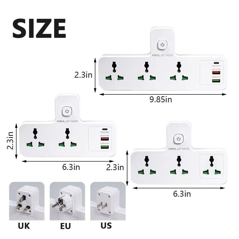 EU UK US Plug AC Outlet Power Strip Universal Plug-In Electrical Socket  Home Office