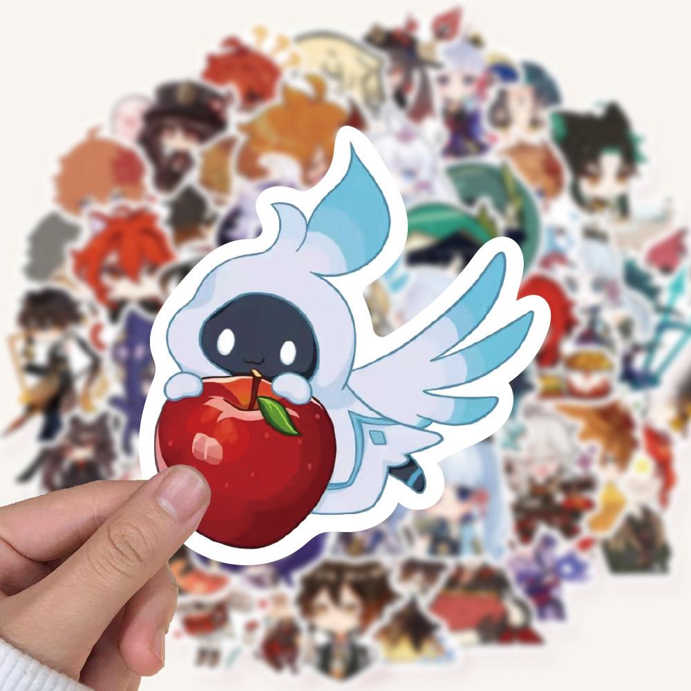 100pcs/set Cute Cartoon Series Genshin Impact Theme PVC Waterproof Stickers