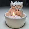 Scented Light Holder Cartoon Kitten Candle Holder Resin Cat Aromatherapy Candle Holder