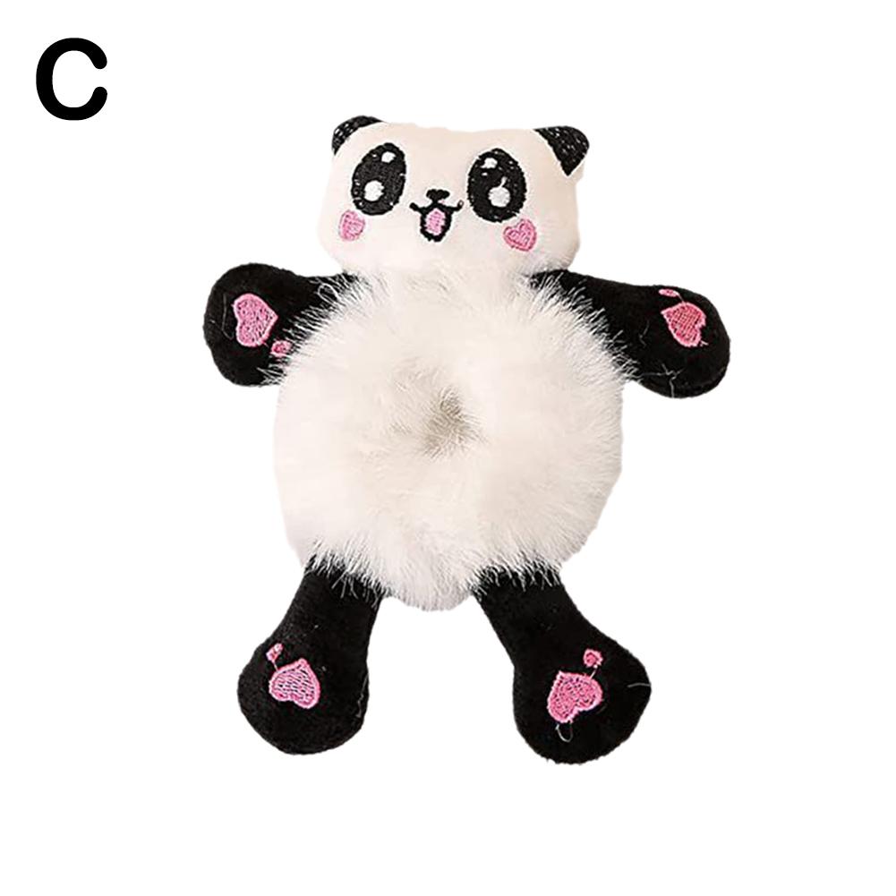 Children Girls Cute Animal Hair Tie Bunny Plush Hair Scrunchie, Plush Bear Hair Rope Rabbit Hair Ties Fluffy Hair Scrunchies