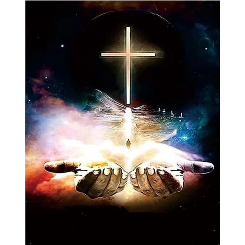 Vintage Risen Jesus Cross Christian Religion Wall Art Canvas Painting Poster Prints Living Room Large Pictures Modern Home Decor