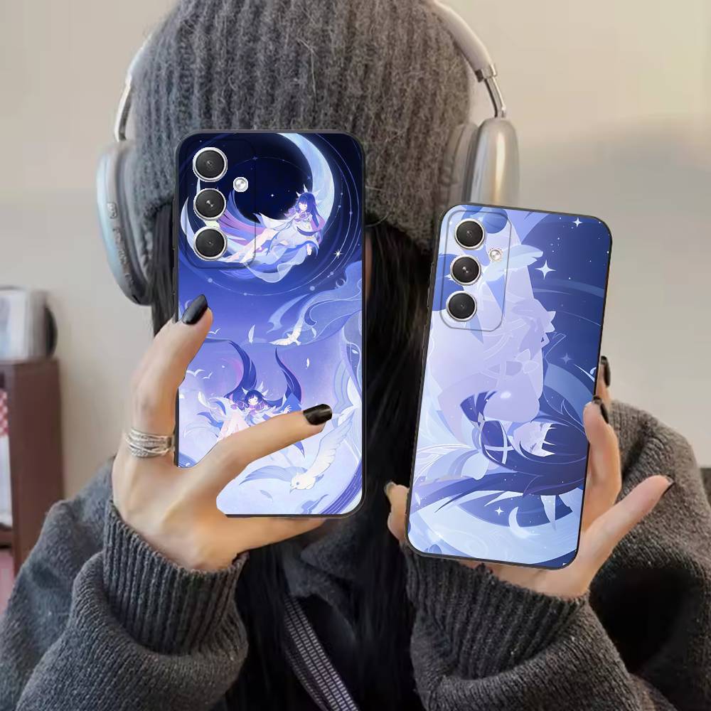 G-Genshin Impact C-Колумбина Чехол для телефона для Samsung S25,24,21,22,23,20,S30,Ultra,Plus, Fe,5G Силиконовый чехол