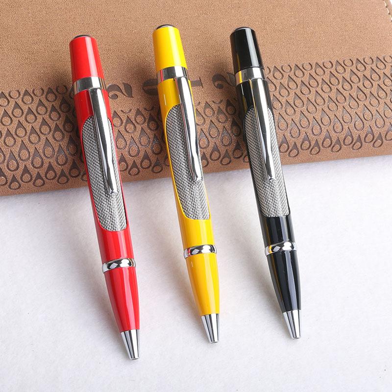 Chinese Enterprises Supply Metal Hollow Steel Brushed Ballpoint Pens Creative Personalized Business Gifts Advertising Pens Rotating Neutral Pens