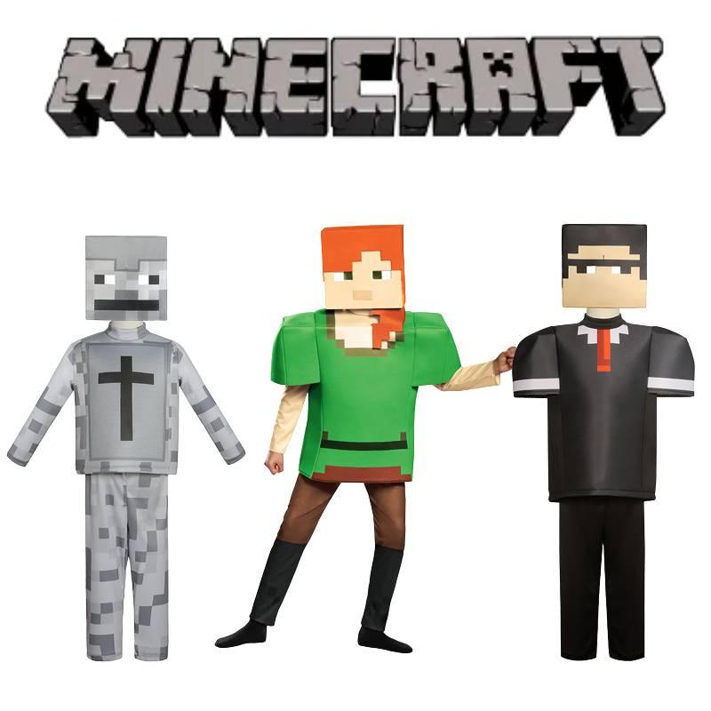 Minecraft Детский Прочный Полиэстер Костюм Алекса Косплей Игровой Сценический Костюм Для Хэллоуина Рождества Реквизит
