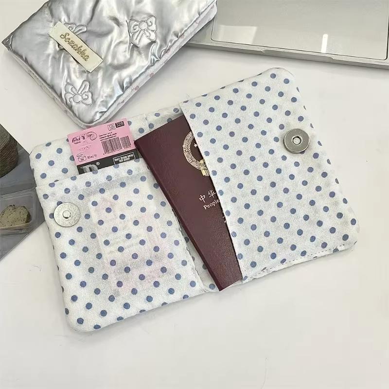 Korean Heart Bow Passport Holder Women Cute Travel Ticket Document Id Card Holder Passport Cover Case Travel Accessories