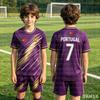 2026 Special Portugal Flag #7 Outdoor Soccer Tops Shorts Set Women Men Portugal Fans Shirt and Shorts Summer Kids 2 Piece Set