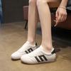 2025 лето черно-белые модные тренировочные туфли для тхэквондо на одной педали корейская версия ретро немецкие тренировочные туфли женские классические кеды женские