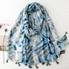 88*180cm Bohemian Style Women Viscose Scarf Summer Beach Shawl Cotton Linen Feeling Tassel Floral Pashmina Muslim Hijab Wrap