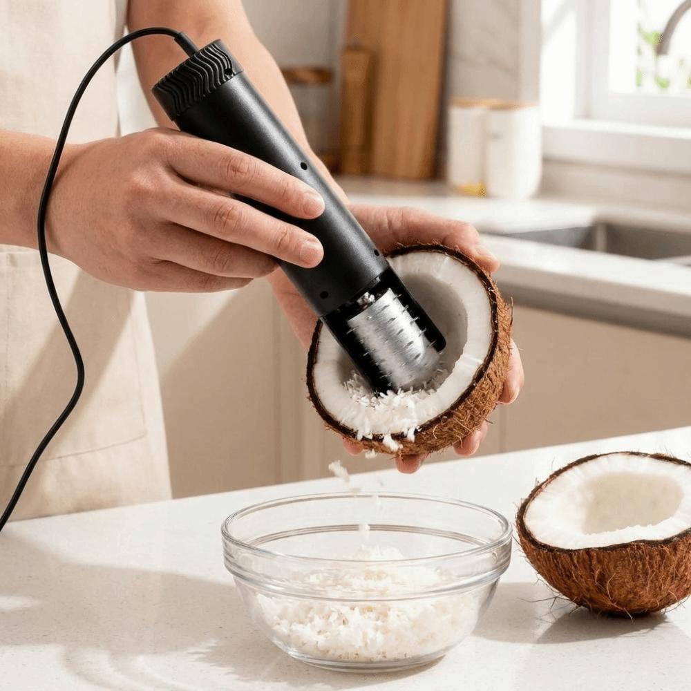 Anti-Splash Electric Coconut Meat Grater Rotating Coconut Meat Remover Tool Fruit Tool