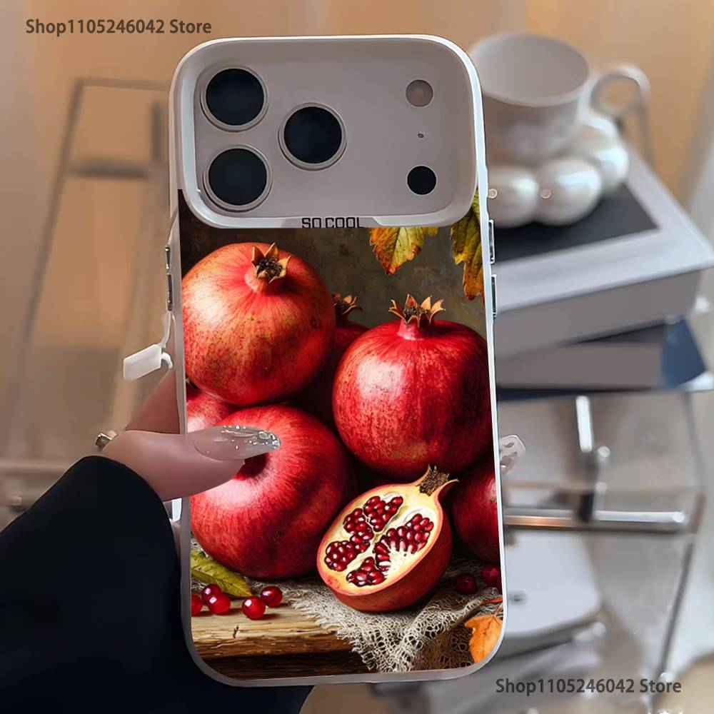 Милый гранат Для белой конфеты Матовый чехол iPhone 17,16,15,14,13,12,11,Mini,Pro,Plus