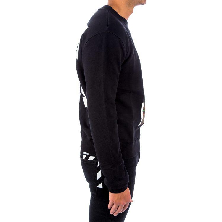 OFF WHITE FW20 Свитшоты Мужские Черный Круглый Вырез Умеренный Обычный OMBA025F20FLE0121001