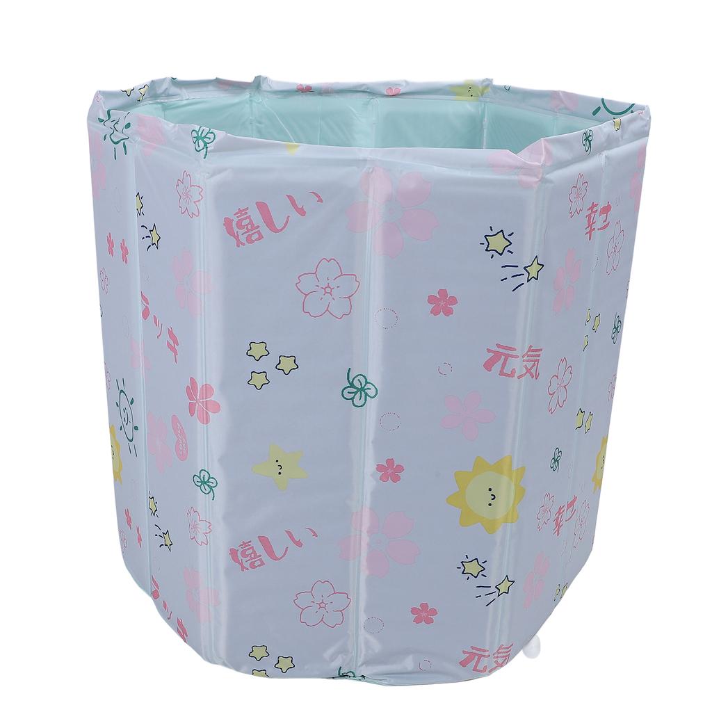 Foldable Bathtub Portable Soaking Bath Tub Ice Hot Universal for Adults Kids Year Round Use 80x65cm