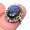 Natural Labradorite Gemstone Handmade 925 Solid Sterling Silver Ring S.7.5 t6Z64