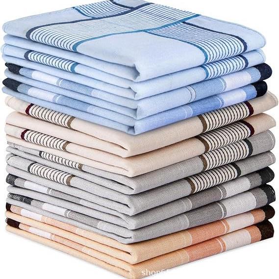 Набор из 12 мужских цветных handkerchiefs из 100% хлопка 40x40 см - Классические нагрудные платки
