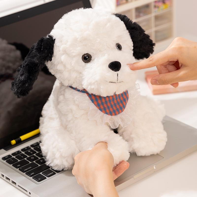 25 см имитация щенка с нагрудником, реалистичная пушистая собака, мягкая кукла, милые игрушки, забавный декор для домашней вечеринки, подарок на день рождения для детей