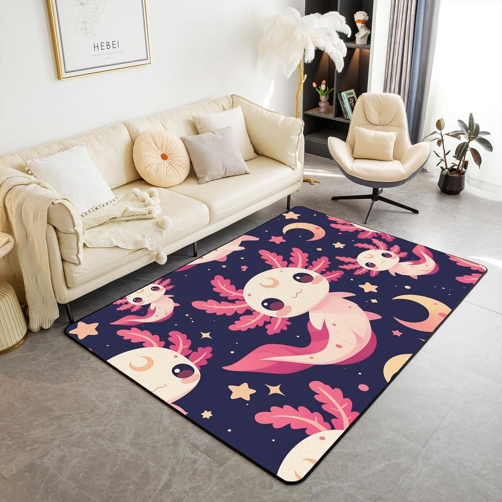 Ocean Themed Living Room Rugs for Bedroom Area Rug Octopus Decor Carpet for Boys Girls Teens Tentacles Indoor Floor Mat Black