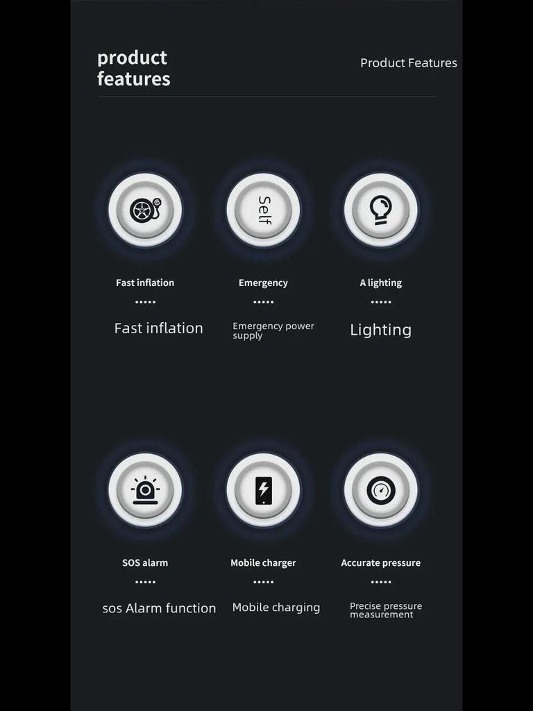 Автомобильный аварийный источник питания и воздушный насос «все в одном»: Аккумуляторный стартер и нагнетатель