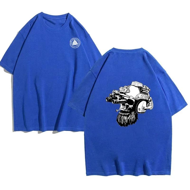 Til Valhalla Shirt American Beard Warrior Tactical Skull Футболка Новая 100% Хлопок Короткий Рукав О-Образным Вырезом Футболка Повседневная Мужская Топ
