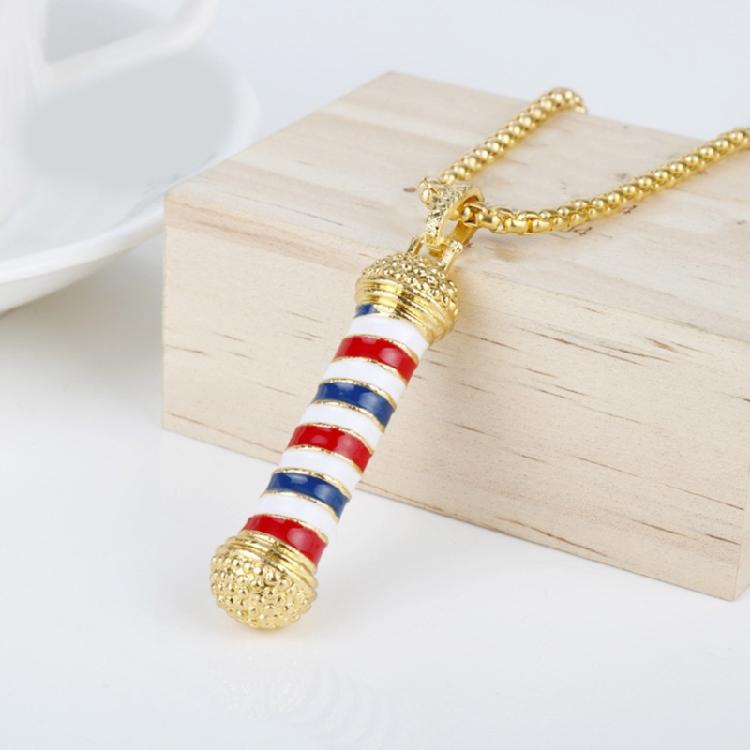 Элегантное ожерелье-подвеска в виде парикмахерского столба, модный аксессуар для стильных мужчин и женщин, любящих элементы парикмахерской культуры