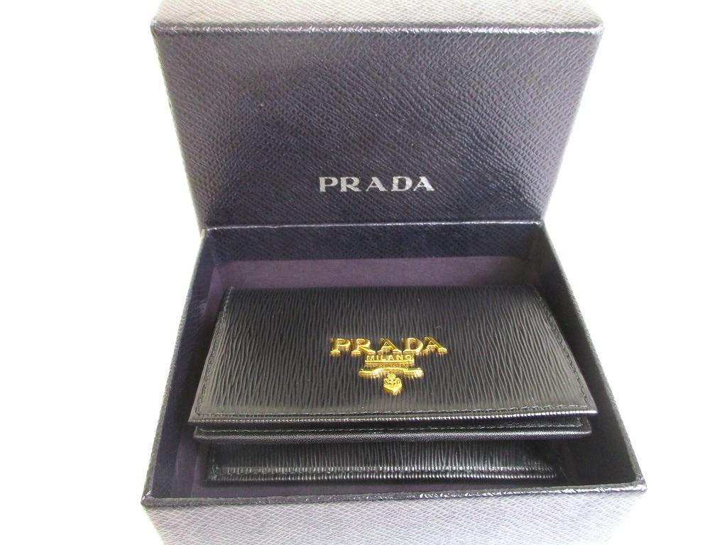 Оригинальный черный кожаный картхолдер PRADA Vitello Move #b068 Восстановлен продавцом