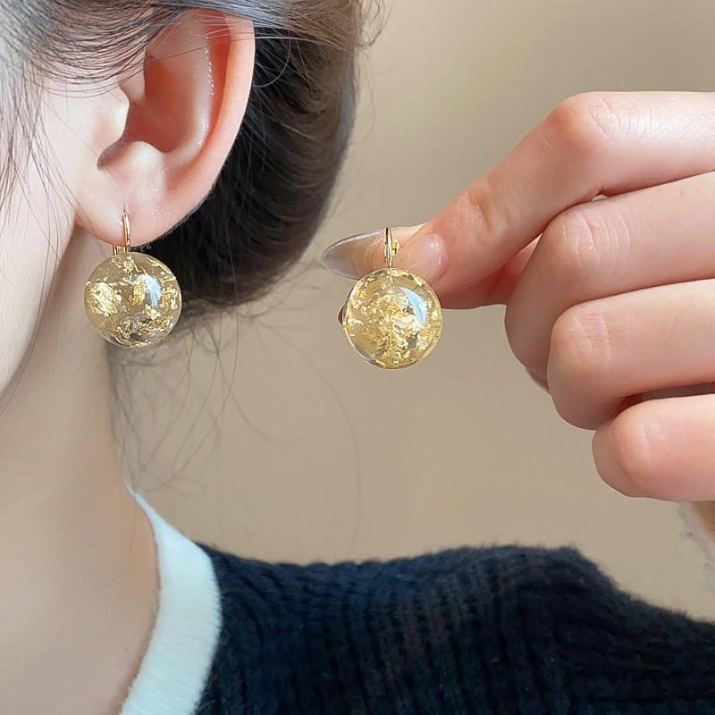 Серьги из сплава с фиолетовым цирконом на керамической застежке, полупрозрачный дизайн, минималистичный шик, свисающие, для женщин