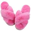 Comwarm Women's Cozy Fuzzy Slippers Open Toe Plush Cotton Flat Indoor Shoes Warm Comfortable Fluffy Slides for Home