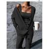2025 Spring/Fall Women's Knitted Three-Piece Set: European/American Style Coat, Vest, and Pants